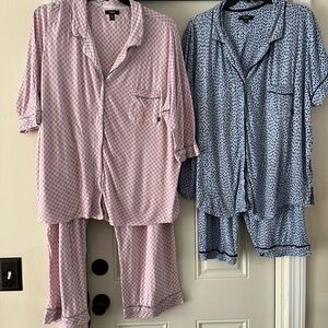 Simply Vera Vera Wang Pink 3/4 sleeve Blue SS Pajama Sets size 2X- super comfy